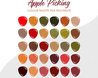 Apple Picking Autumn Colour Palette for Procreate | 30 colours/swatches