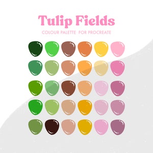 Tulip Fields Color Palette for Procreate | 30 colours/swatches | iPad lettering, illustration, procreate tool, digital art