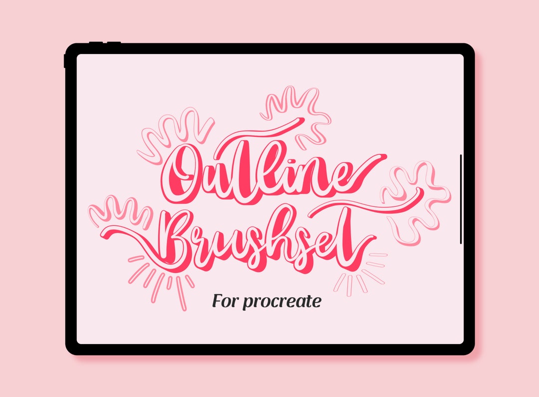 3D Outline Brush Set/bundle for Procreate | 8 Unique Outline Brushes ...