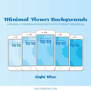 Minimal Flower Backgrounds | Light Sky Blue | digital assets, backgrounds/wallpaper, iPhone backgrounds