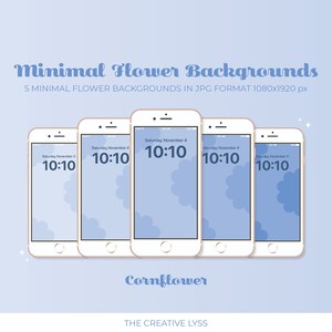 Minimal Flower Backgrounds | Blue | digital assets, backgrounds/wallpaper, iPhone backgrounds