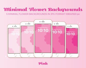 Minimal Flower Backgrounds | Pink | digital assets, backgrounds/wallpaper, iPhone backgrounds