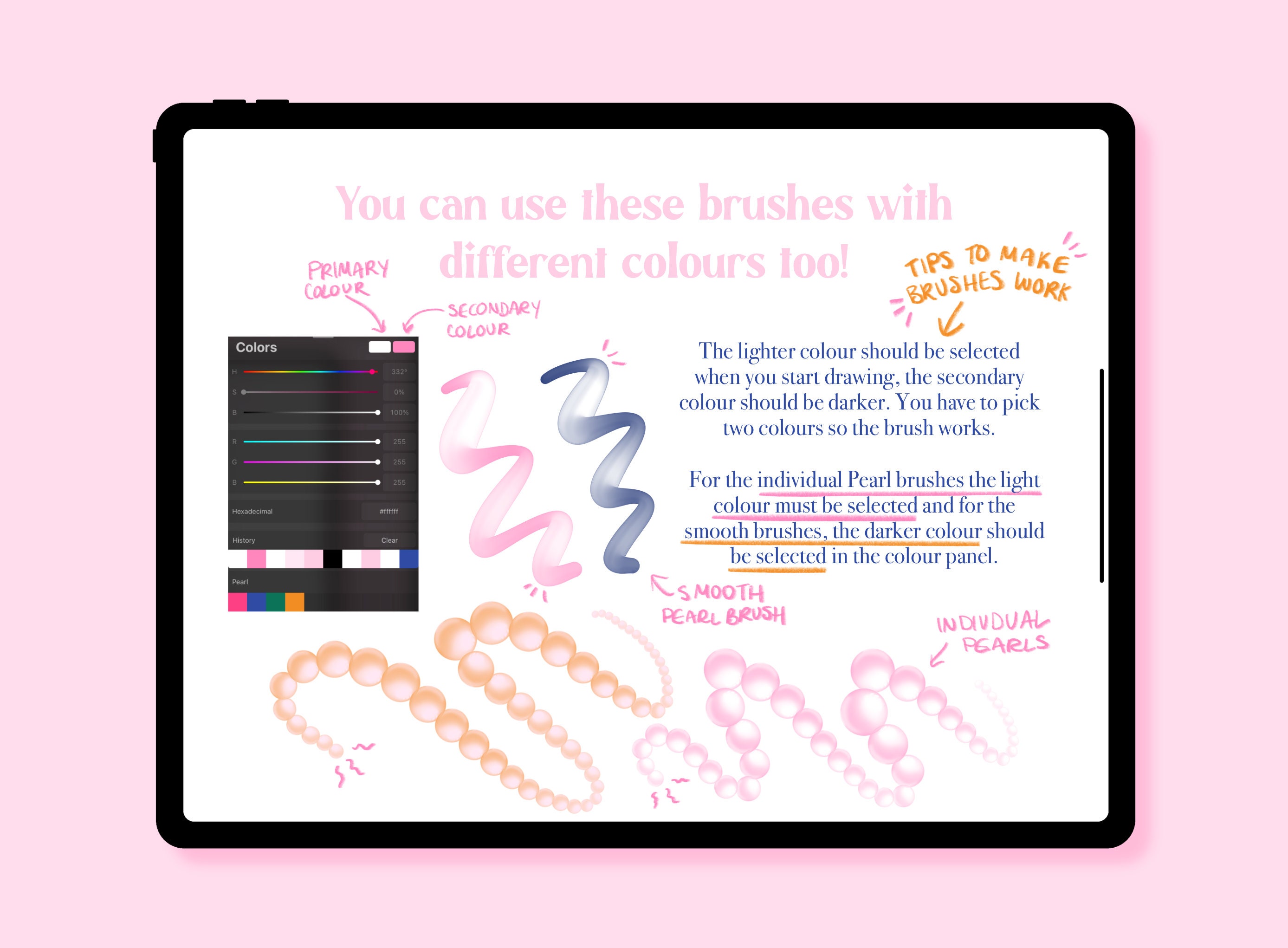 Pearl Brush Set for Procreate 15 Brushes Pearl Strands and Brushes