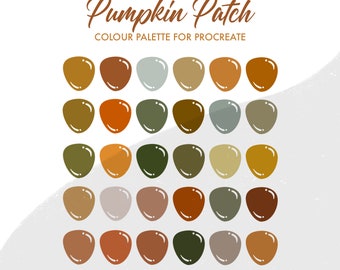 The Pumpkin Patch Autumn Colour Palette for Procreate | 30 colours/swatches