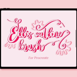 Ellis 3D Outline Brush for Procreate | 3D outline brush | digital download | lettering brush | Instant download