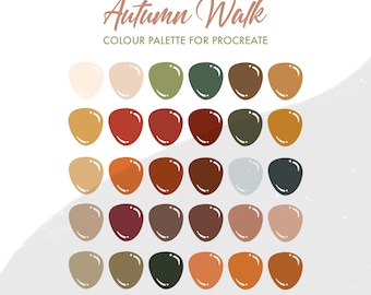 Autumn Walk Colour Palette for Procreate | 30 colours/swatches