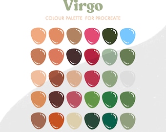 Cancer Zodiac Sign Colour Palette for Procreate 30 | Etsy