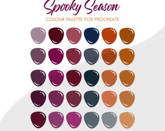 Spooky Season Colour Palette for Procreate | 30 colours/swatches