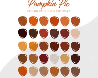 Pumpkin Pie Colour Palette for Procreate | 30 colours/swatches