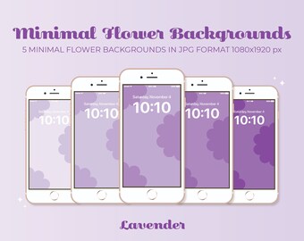 Minimal Flower Backgrounds | Purple, Lavender | digital assets, backgrounds/wallpaper, iPhone backgrounds