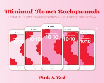 Minimal Flower Backgrounds | Pink and Red, Valentine's Day Colours | digital assets, backgrounds/wallpaper, iPhone backgrounds