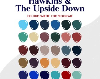 Hawkins and The Upside Down Color Palette for Procreate | 30 colours/swatches | iPad lettering, illustration, procreate tool, digital art