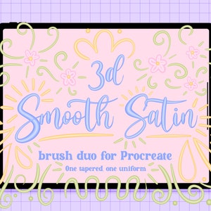 3D Smooth Satin Brushes for Procreate | 2 Brushes | Di-colour | 3D Procreate Brushes