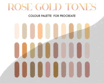 Rose Gold Tones Colour Palette for Procreate | 30 colours/swatches