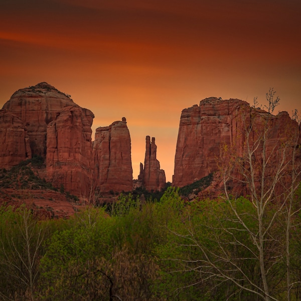 Kathedrale Rock. Sedona, Arizona. Fine Art Leinwand/Metall/Acryl/Fotodruck Wand kunst Büro Home Dekorationen fertig zum Aufhängen