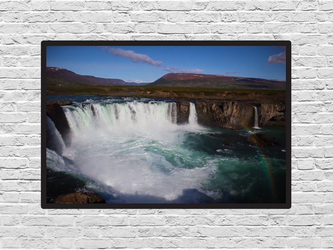 Iceland Godafoss Waterfall Photograph - Digital Download Print - Etsy