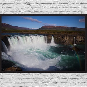 Iceland Godafoss Waterfall Photograph - Digital Download Print