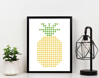 Minimalist Digital Pineapple Print
