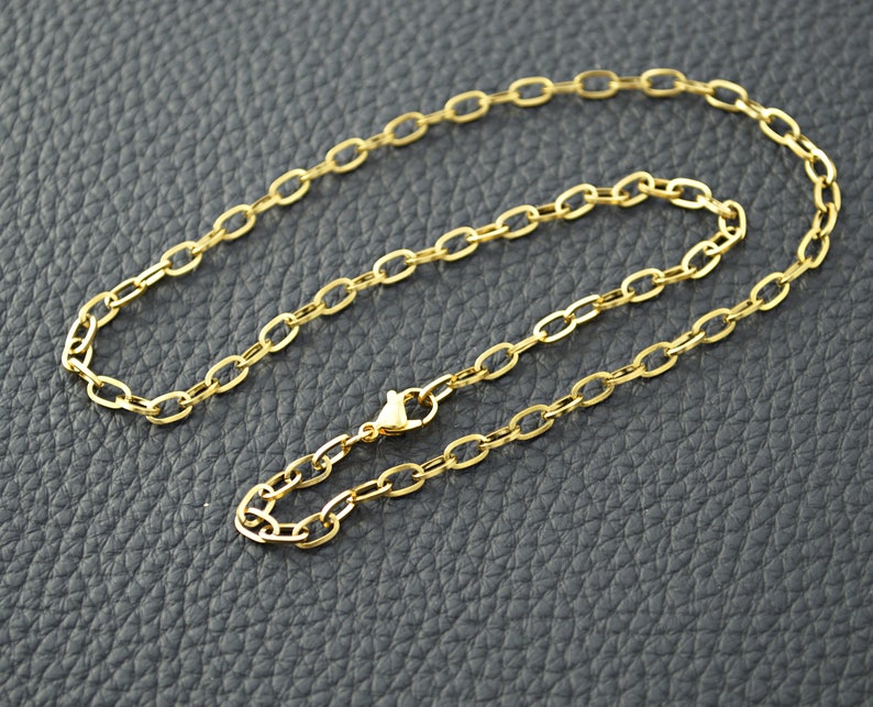 Edelstahl Gliederkette Gold,Silber,Schwarz Modeschmuck Damen Chain Choker Kette Bild 4