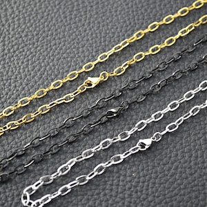 Edelstahl Gliederkette Gold,Silber,Schwarz Modeschmuck Damen Chain Choker Kette Bild 1