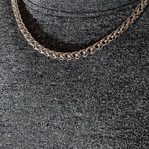 Edelstahl Zopfkette Halskette Massiv 2-7 mm Silber Herren,Damen Modeschmuck Bild 4