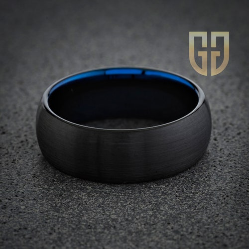 Black and Blue Men's Tungsten Ring/band AKA Thunder / Men - Etsy