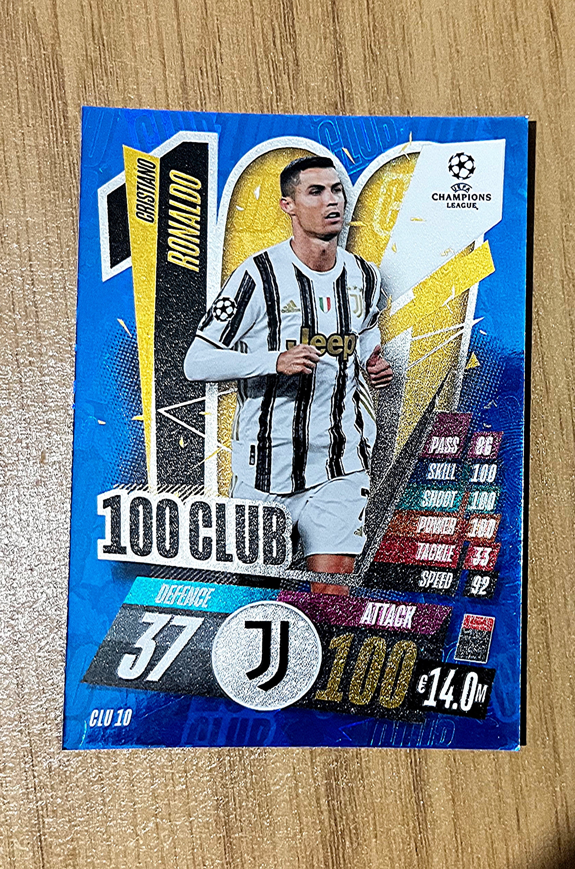 Cristiano Ronaldo 100 Club Rare Match Attax Juventus Turin Fc