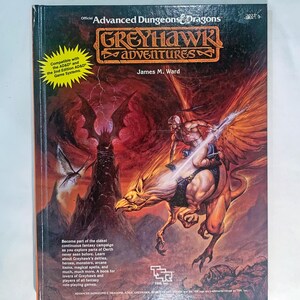 Advanced Dungeons and Dragons GreyHawk Adventures TSR James Ward 1988 First Edition Hard Cover, Illustrated, in Mint / As New condition.