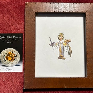 Ray Cox Quidi Vidi tinnen sculptuur Mystic King Doding Dragon Origineel op geweven papier, gesigneerde presentatiekaart, antieke eiken lijst