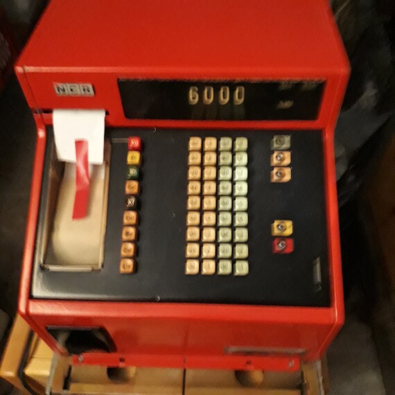 Vintage NCR National Cash Register in Red Beautiful for Etsy