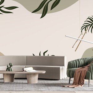 Boho Wallpaper Mural: Mid-Century Modern, Removable