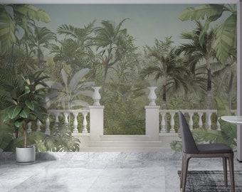 Antike griechische Wald Tapete: Botanische Landschaft Wandbild