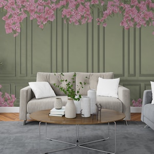 Victorian Bougainvillea Wallpaper: French Baroque Wall Mural