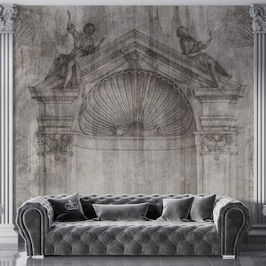 Ancient Roman Architecture Altar Wallpaper, Victorian Building Angels Details Removable Mural