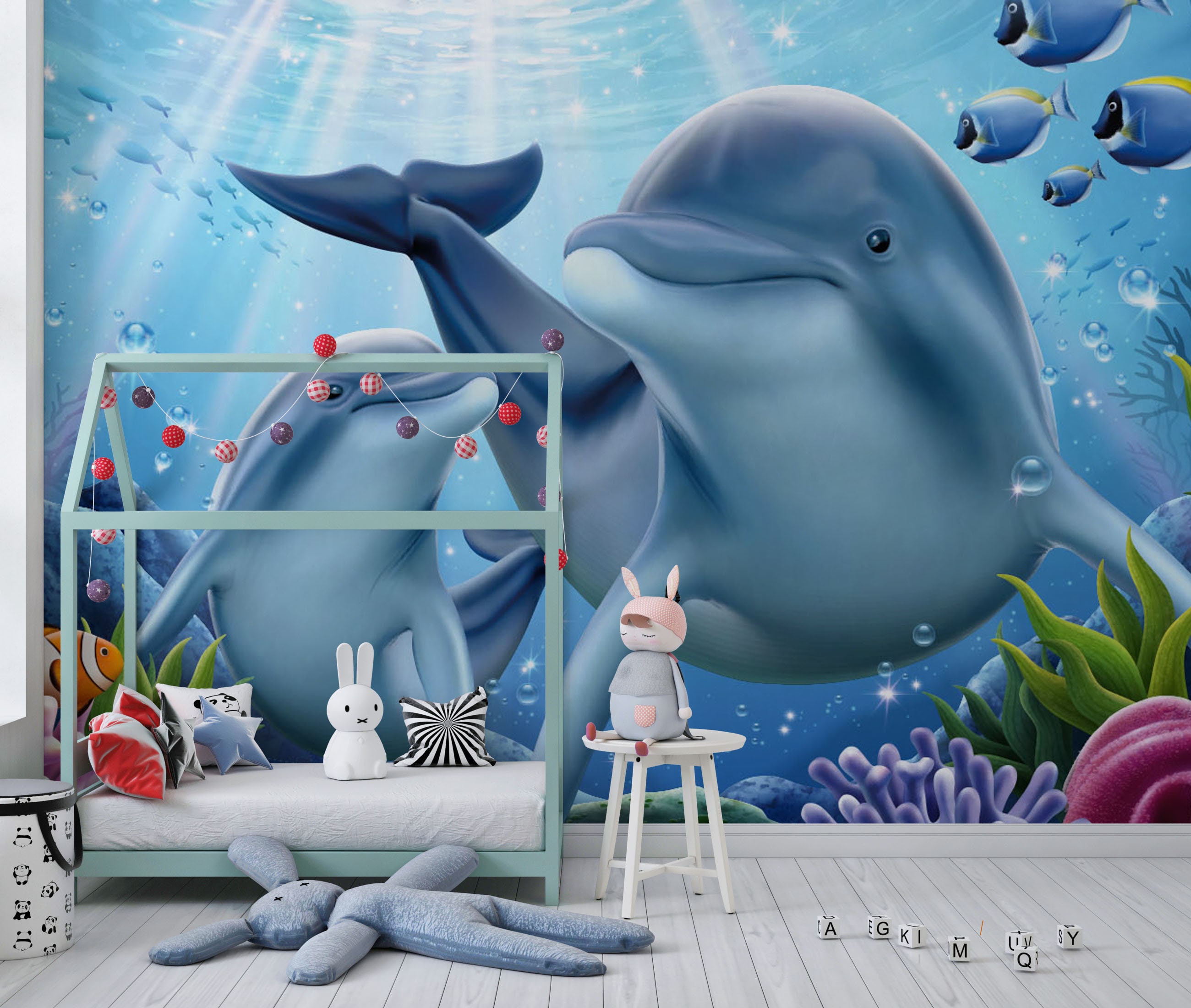 Luce Notturna 3D Delfino Per Bambini - 7 Colori, Alimentazione USB/Batterie - Foto 6