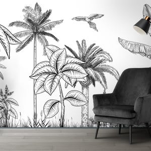 Fondo de pantalla de bosque moderno en lo profundo del bosque mural de pared fácil extraíble fondo de pantalla tropical fondo de pantalla bosque mural salón revestimiento de paredes