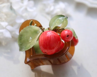 Christmas Apple Hair Clips, Clay Apple, Shrink Plastic Leaves, Unique Hair claws, Christmas Gift, Christmas Tree, Gift For Her,Fruit Jewelry