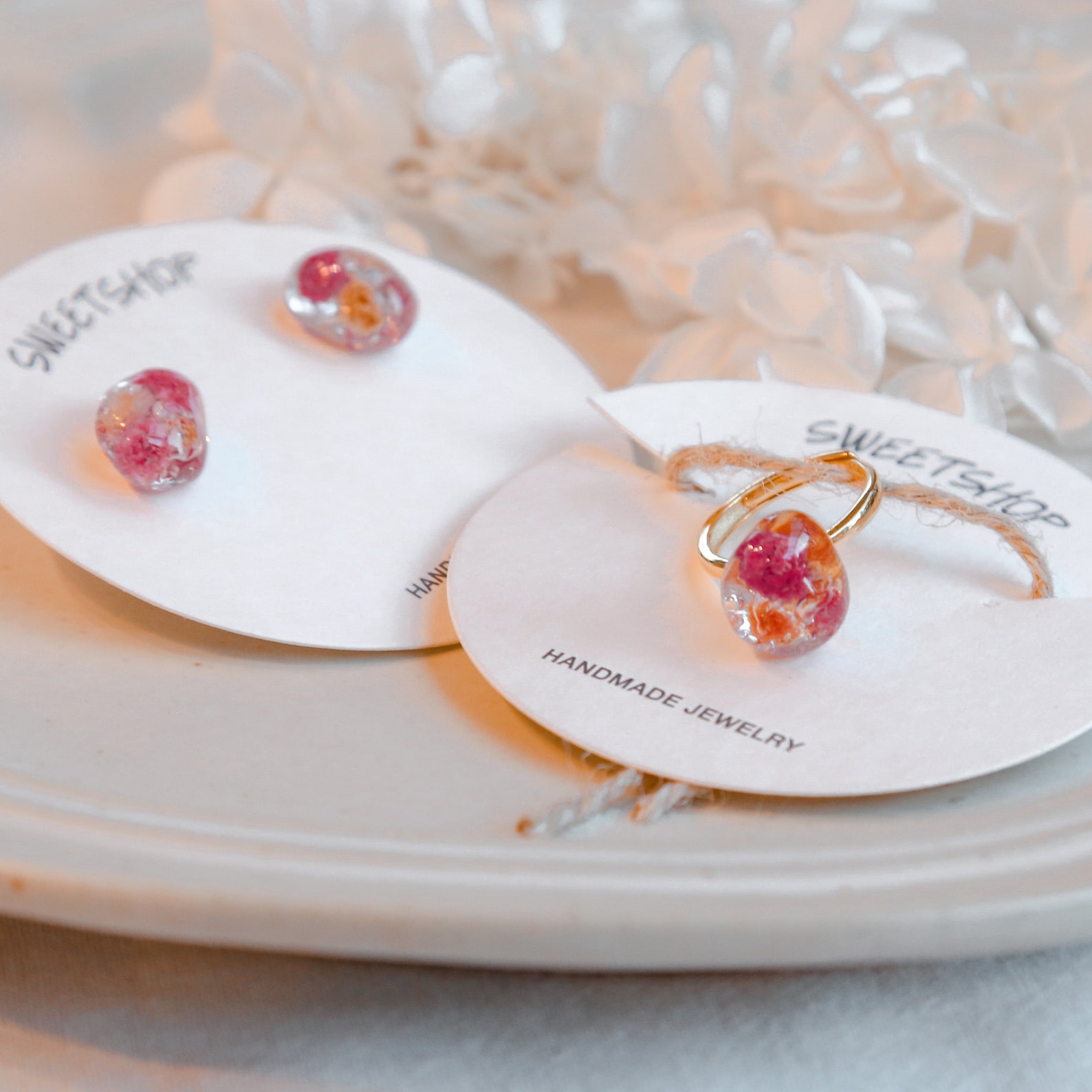 Baby's Breath Flower Ring Pressed Flower Ring Promise Etsy