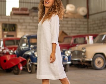 relaxed fit summer dresses Chic Plus Size Summer Hollow V-Neck Dress for Women main image 1