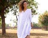 ワンピース ARGUE LINEN BOXY WIDE SHIRT DRESS Oversize Linen Shirt Maxi Dress, Womens Casual Linen Shirt