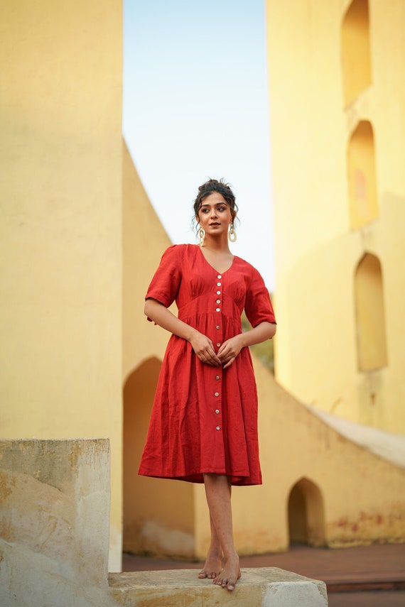 knee length dresses for ladies Buy Sharon Floral Midi Dress Online In India On Miss Mosa main image 1