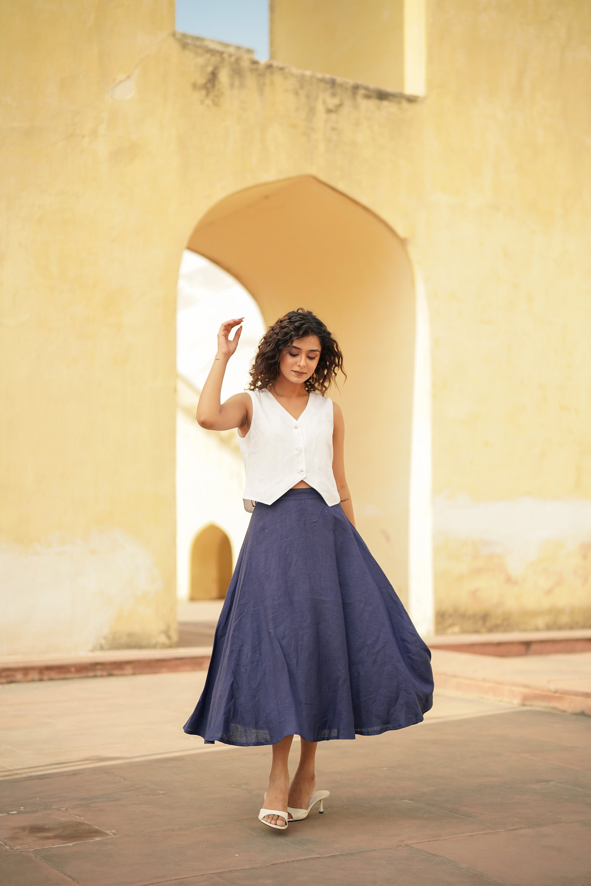 Long Linen Skirt: Bohemian Maxi Skirt With Zipper - Etsy