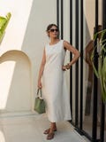 Sleeveless Linen Maxi Dress, Casual Linen Dress With Pockets, Plus Size Clothing product logo