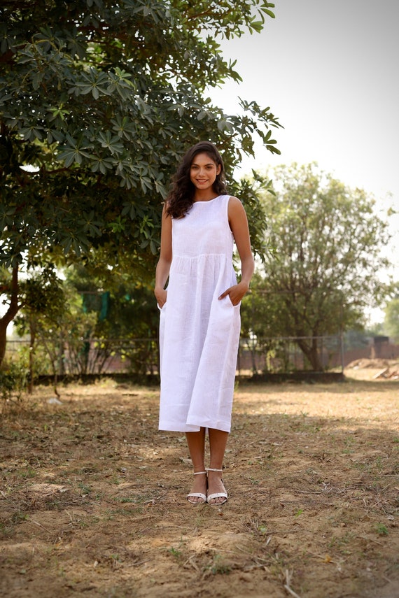 chinese dress ladies Dahlia Linen Dress main image 1