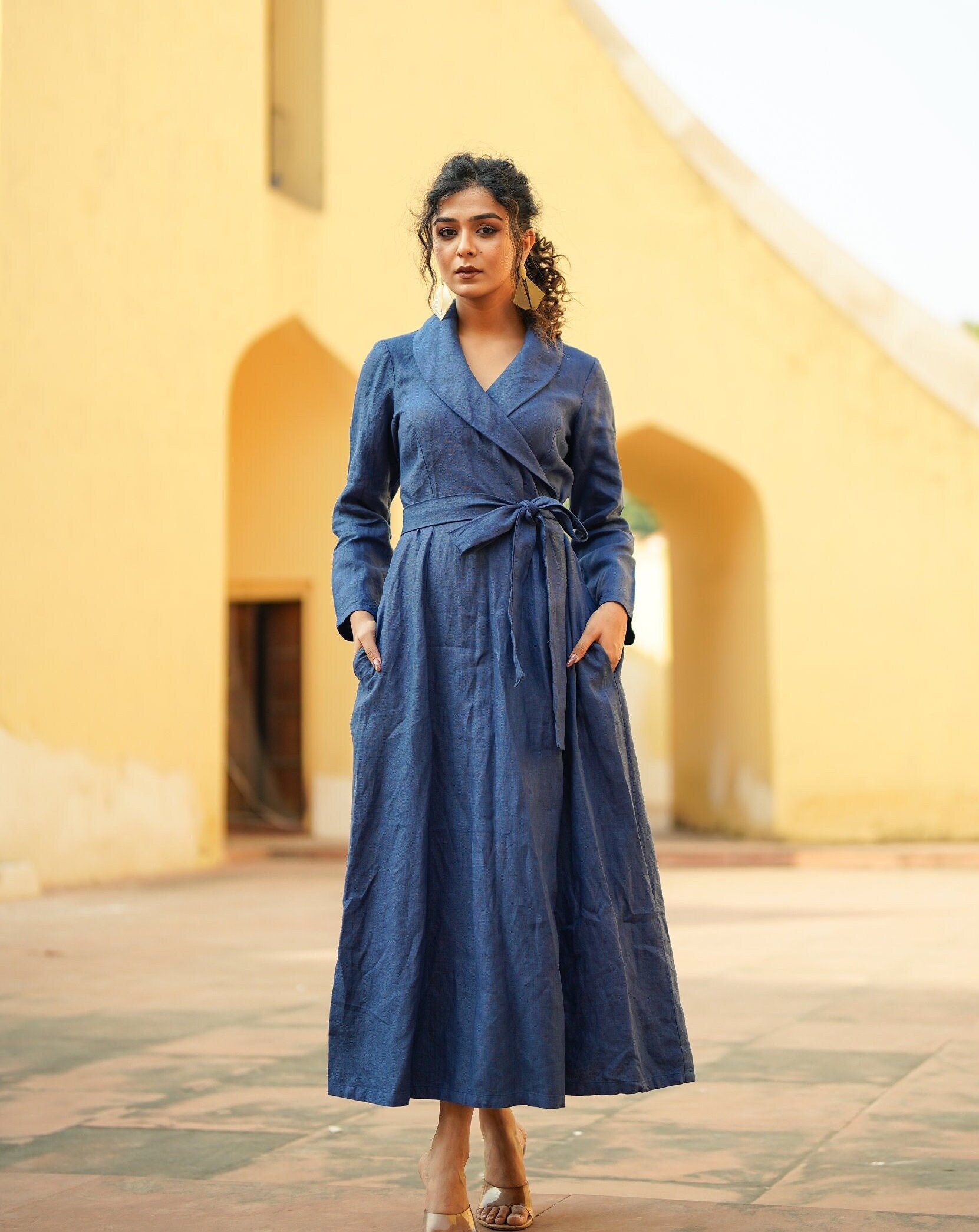 開店祝い Japanese Indigo Dress - Etsy ワンピース