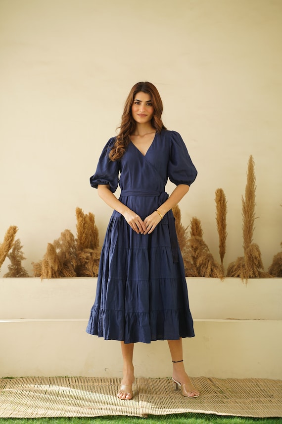 layered wrap dress Linen Maxi Web Collection: Virtue