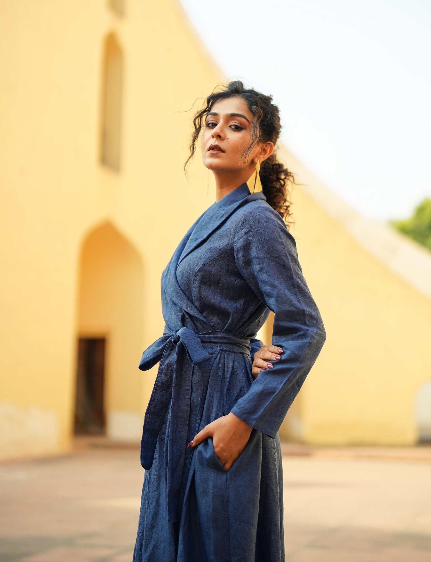 chinese dress ladies Ti Amo Linen Wrap Dress
