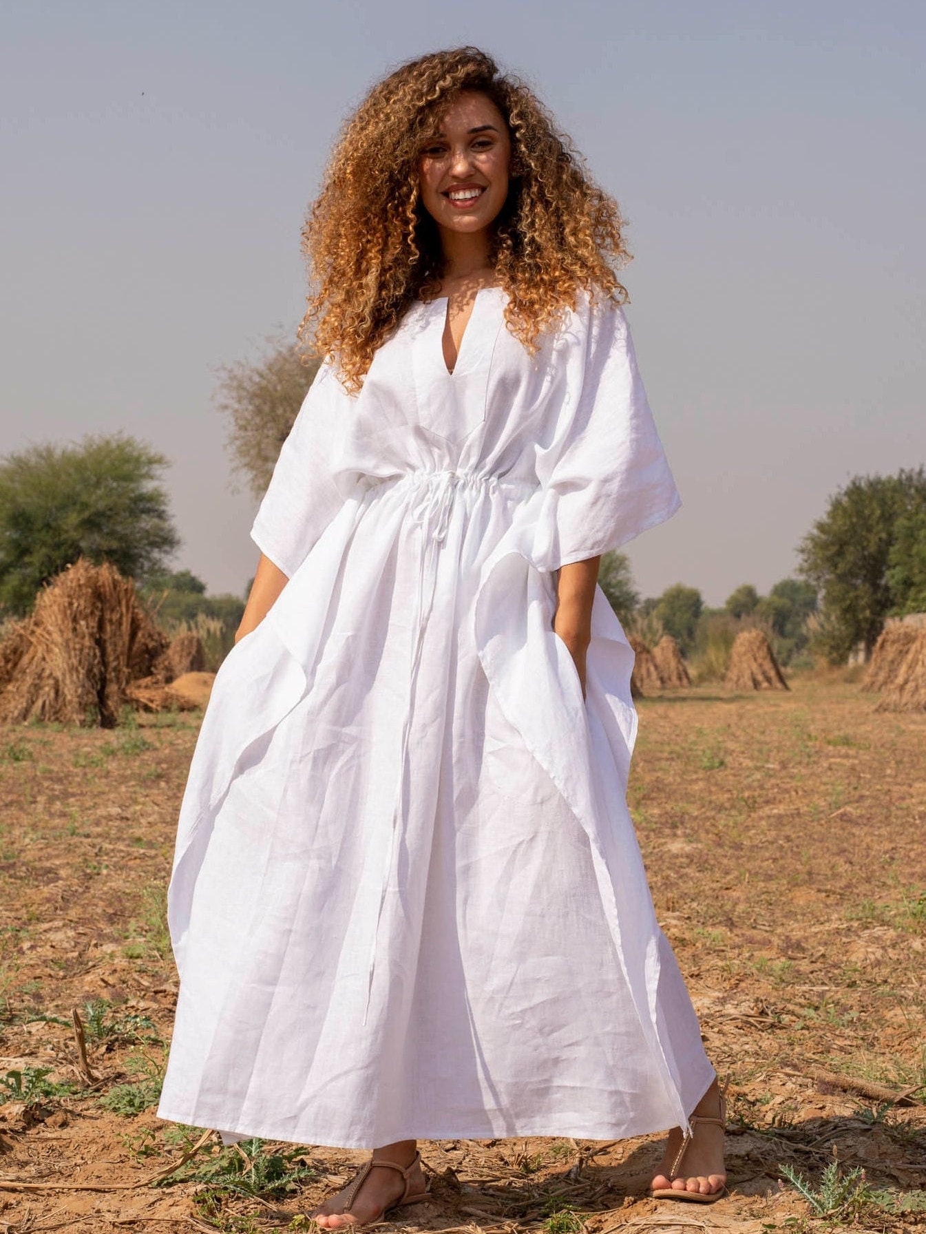 Washed Linen Kaftan Women | Soft Rumpled Oversized Maxi Dress | Breathable  Relaxed Linen Caftan Custom Size | 2026 Summer Linen Clothing - Etsy