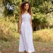 Sleeveless White Linen Dress, Loose Tunic, Comfy Summer Maxi , Boho Gown With Pockets, Organic Washed, Plus Size Petite, Custom Size 