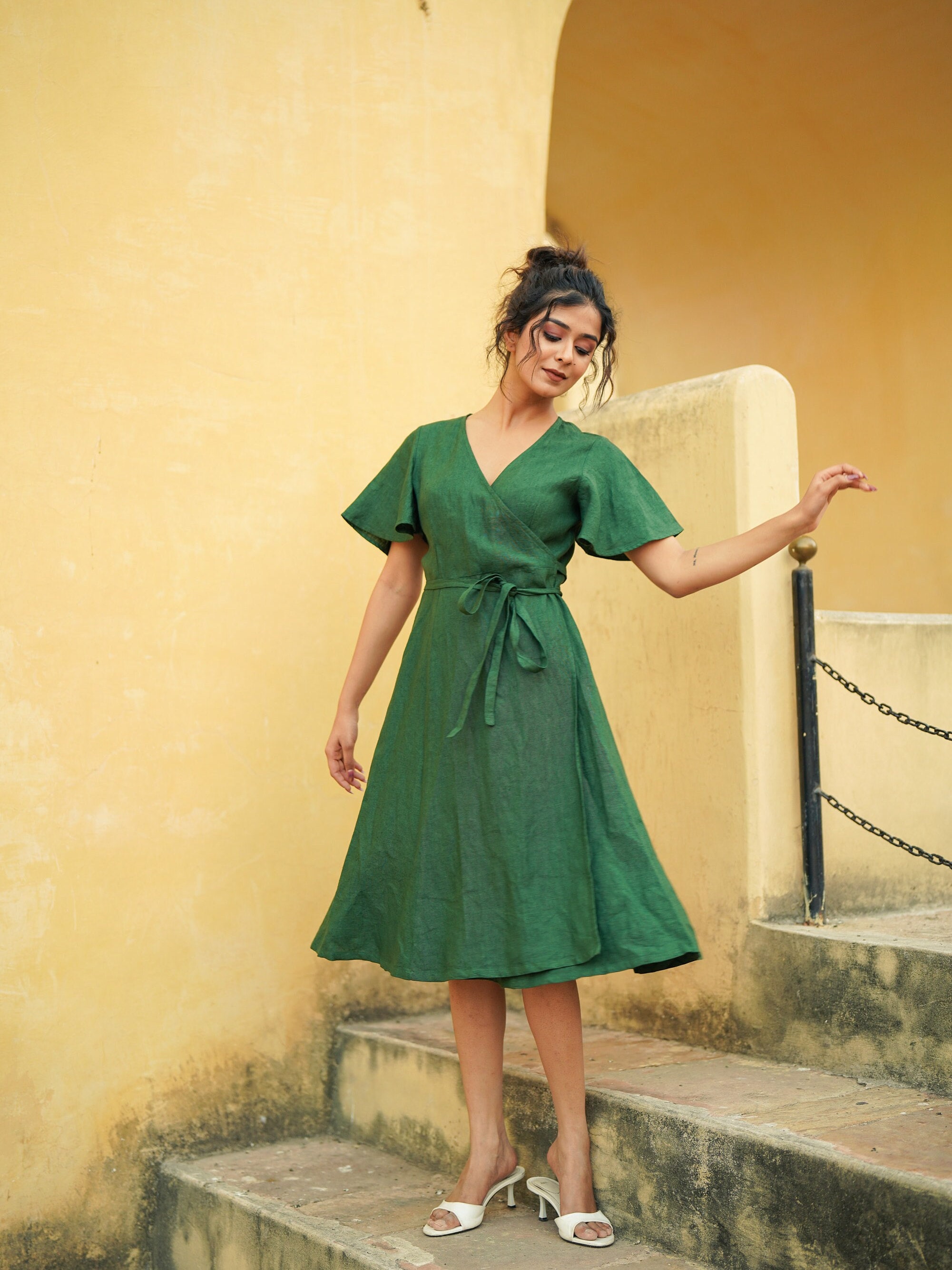 prom dresses short green A-Line Satin Dress, Green Homecoming Dress – shopluu Color Name:GREEN-GOLD Getting It Right: U.S. Crystal Blue Color:Custom made